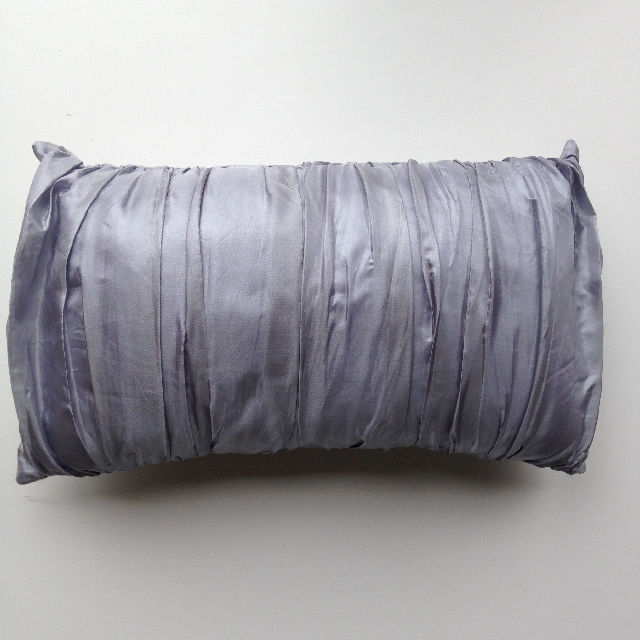 CUSHION, Grey Silk Ruched